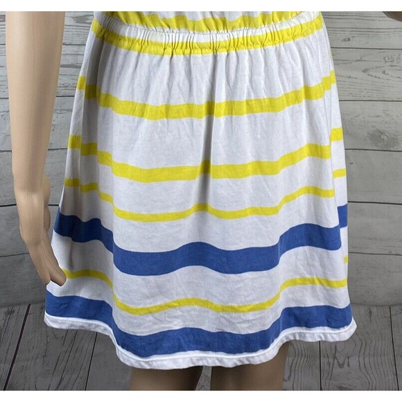 Aéropostale Sundress Juniors Medium Yellow White Blue Striped Ruffled Racerback - Picture 11 of 12